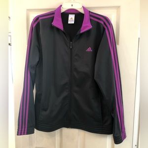 Gray and purple Adidas Athletic Jacket, sizeXL.